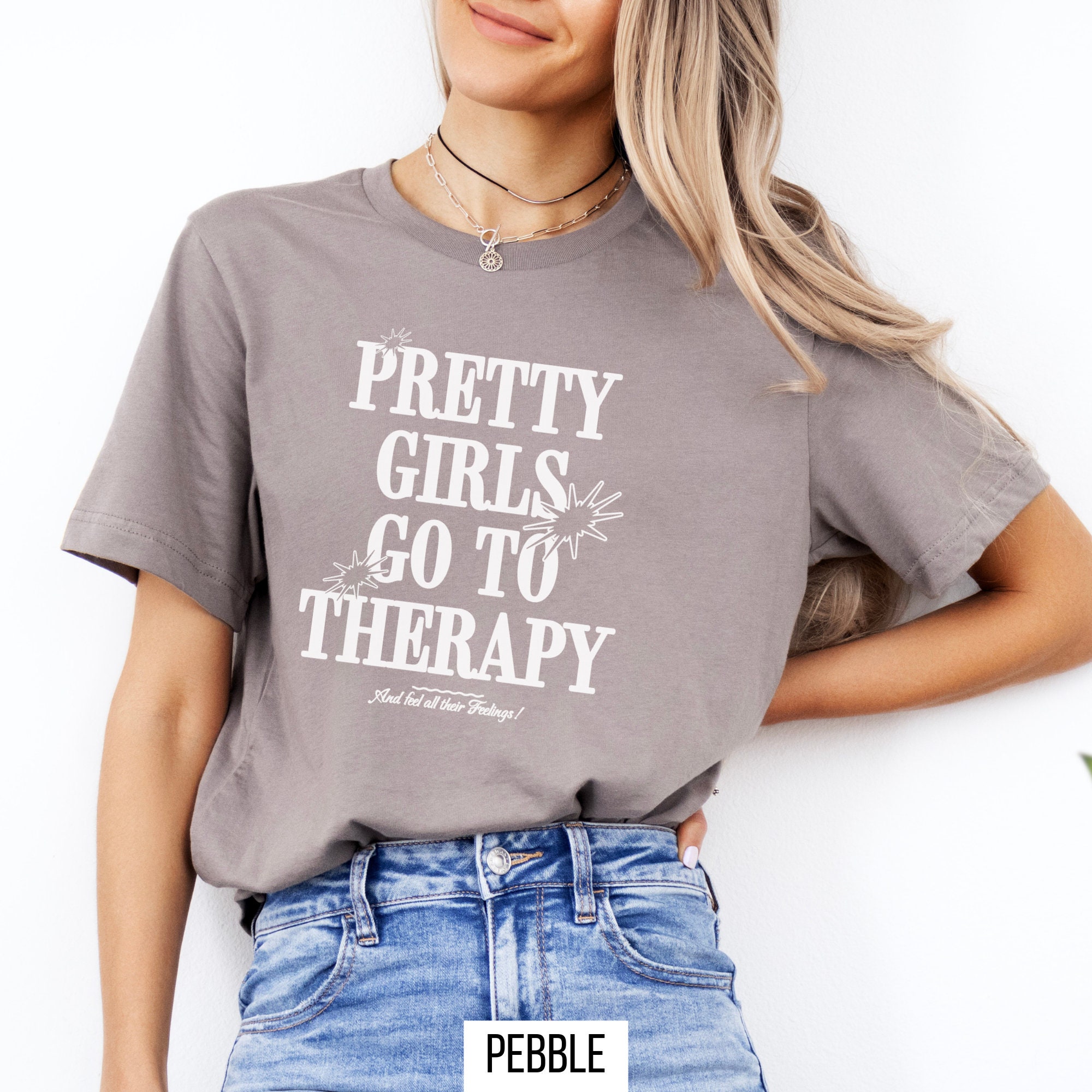 Pretty Girls Go to Therapy, Funny Therapy Shirt, Funny Mental Health ...