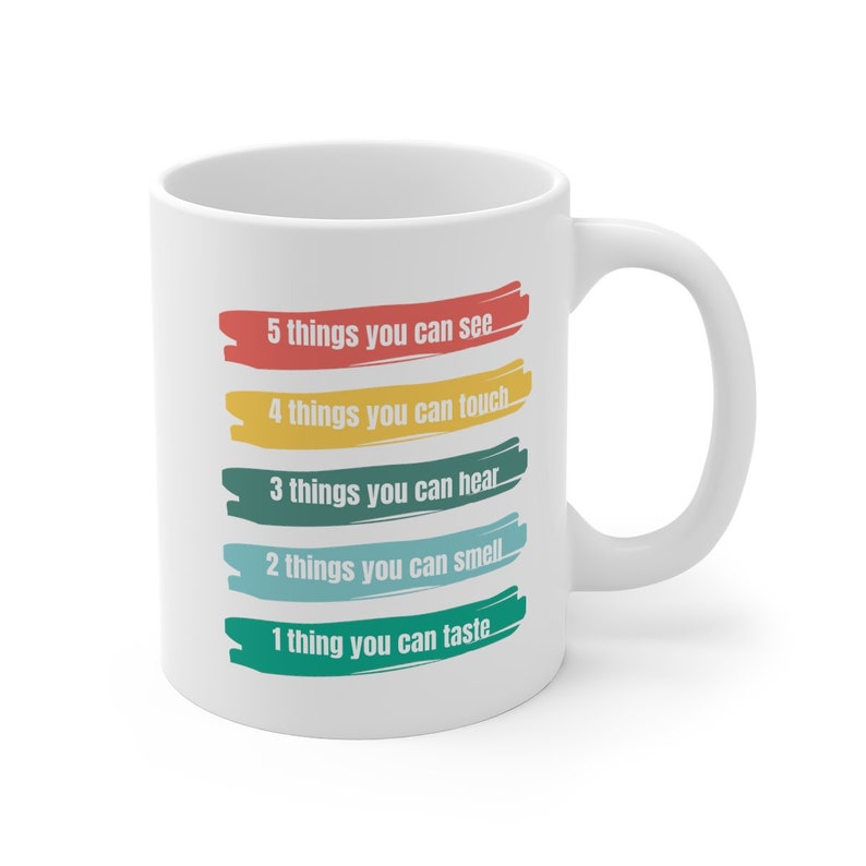 54321 Grounding Mug, Mental Health Mug, Therapy Mug, Anxiety Mug, Therapist Mug, Therapist Gift, Therapist Cup immagine 3