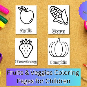 Children&#39;s First Coloring Book, Printable, Instant Download, Simple Coloring Pages, Kids, Digital Download, Coloring Sheets, Fun, Toddler