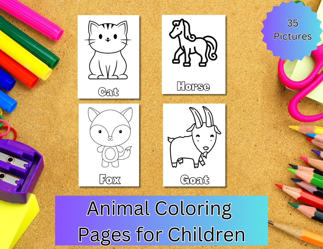 Children's First Coloring Book, Printable, Instant Download, Simple ...