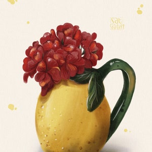 Stinky Geranie Postkarte – Botanische Kunstkarte, Florale Illustration, Geschenk für Papierliebhaber & Postcrossing, Naturinspirierter Gruß
