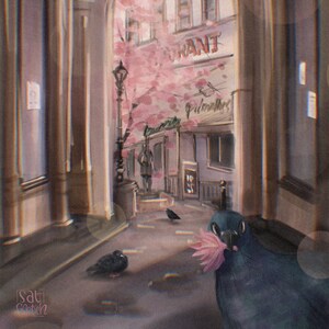 VENTE ! Carte postale « Prague au printemps » Carte d'illustration artistique Postcrossing Flowers Pink Image florale Cadeau pour les amateurs de papier Voeux de voyage