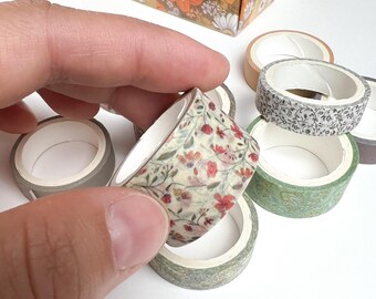 Florales geometrisches Washi Tape Set für Scrapbooking, Journaling, Basteln