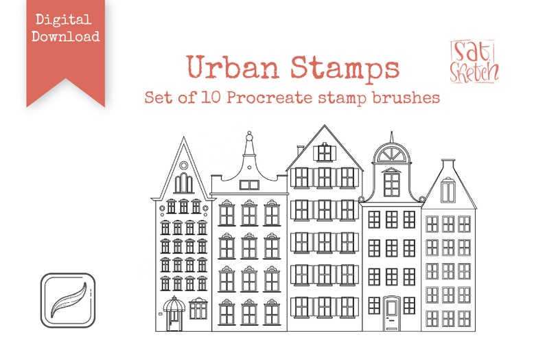 Procreate Brushes Urban Stamps Etsy