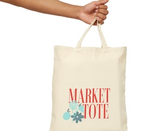 Market Tote Bag, Farmer's Market Bag, Canvas Tote Bag, Reusable Tote, Canvas Grocery Tote