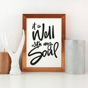 It Is Well With My Soul Printable, Hymn Print, Wall Art, Bible Verse, Digital Download