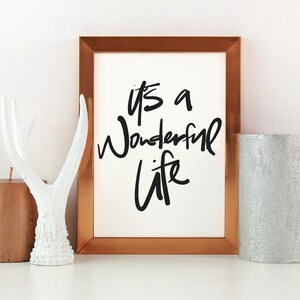It&#39;s A Wonderful Life, Christmas Printable, Holiday Decoration, Wall Art, Print at Home, Christmas Decor