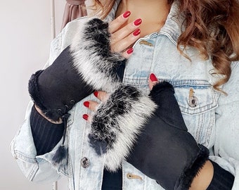 Fur Fingerless Gloves