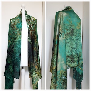 Luxe zachte zijdeachtige sjaal, groene sjaal, Moederdagcadeau voor haar, , Geschenkdooskaart beschikbaar, cadeau voor vriendin, cadeau voor vrouw