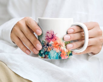 Adorable Floral watercolor mug