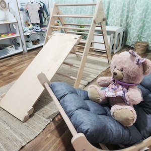 Montessori Climbing Set: Triangle, Ramp, Arch & Pillow