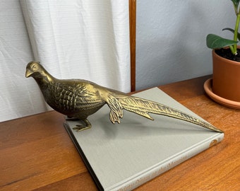 Vintage Brass Bird and Pheasant Sculpture