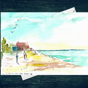 Florida Walk On The Beach Grußkarte 13x18 blanko