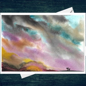 Florida Wolken Mit Palmen Grußkarte 7x5 Blanko