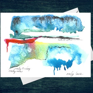 LGBTQ Pride / Only Love / 5x7 Blank Greeting Cards / Abstract Pattern / Original Watercolor Artwork / Thank You Cards / All Occasion Cards
