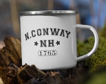N Conway New Hampshire Enamel Camp Cup, regalo de North Conway, taza de North Conway, recuerdo de New Hampshire, recuerdo de N Conway