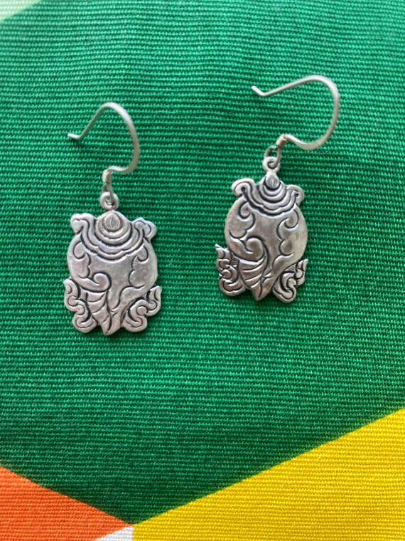 Conch Earring Handmade 925 Silver Jewelry Dangle … - image 2