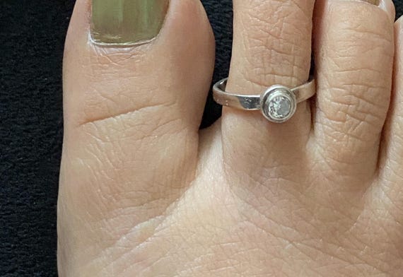 Sterling silver 925 toe ring, stone toe ring, foo… - image 6