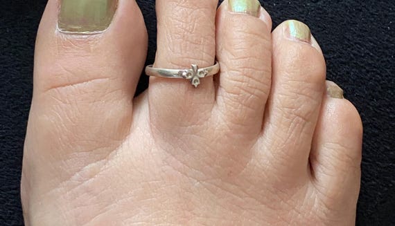 Sterling silver 925 toe ring, stone toe ring, foo… - image 5