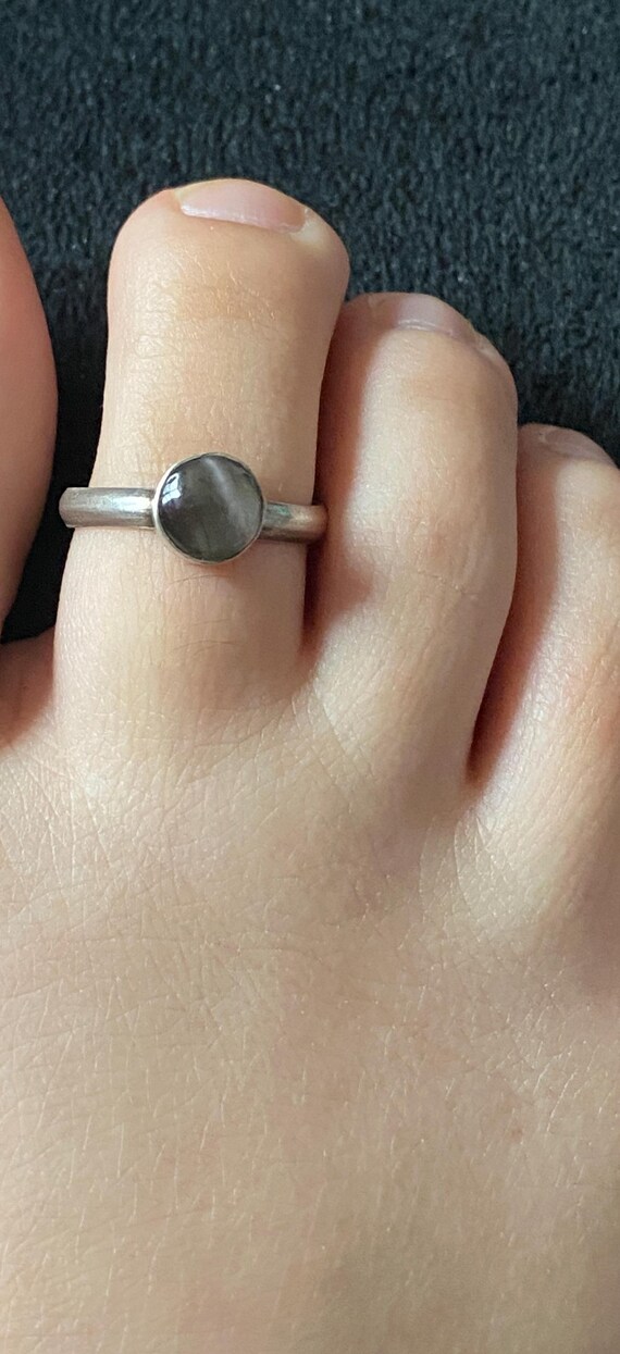 Sterling silver 925 toe ring, stone toe ring, foo… - image 9