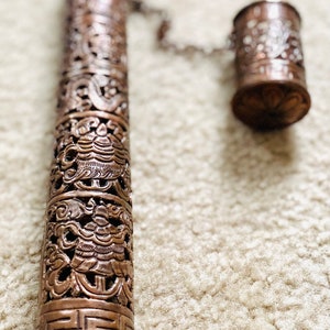Hand Carved Copper Incense Holder Elegant Aromatherapy Stand Unique Home Decor Spiritual Incense Burner 8 Auspicious Symbols Bring Peace