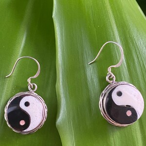 Ying and Yang Earrings Symbolic Balance Jewelry Handmade Spiritual Earring Unique Gift Chakra and Energy Earring Peaceful Harmony Earring