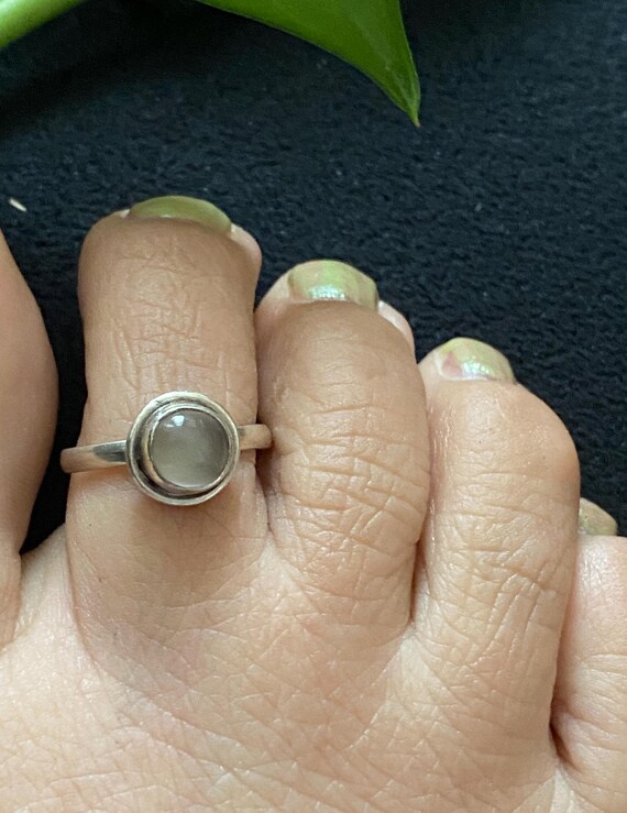 Sterling silver 925 toe ring, stone toe ring, foo… - image 4