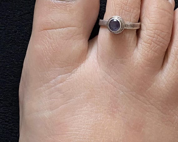 Sterling silver 925 toe ring, stone toe ring, foo… - image 8