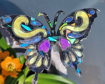 Flower plug in the shape of a butterfly made of epoxy resin with color Gift souvenir Resin plant plug