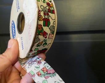 Vintage Christmas Mouse Ribbon