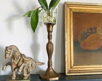 Vintage Brass Candle holder/ flower vase