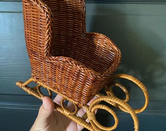 Vintage Wicker/ Rattan Santa Sleigh