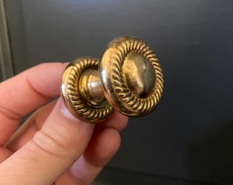 Vintage Brass/golden Rope Drawer/door knob pull.