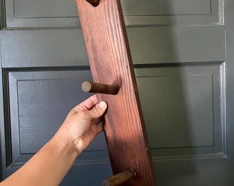 Vintage Dark Wood Cottage Core Peg Hook