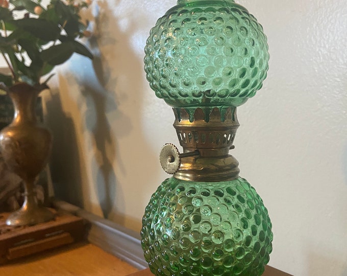 Vintage Holonail Emerald Green Miniature Oil Lamp Etsy