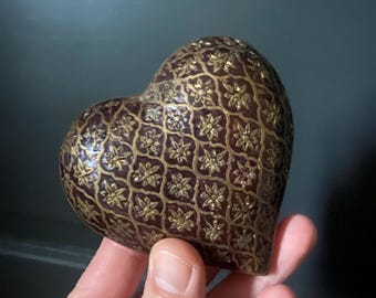 Vintage Brass Heart Trinket/ home decor / Valentine