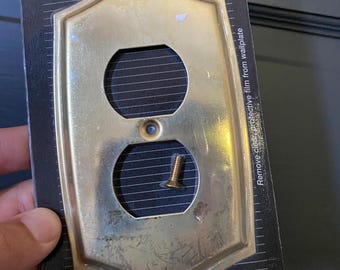 Vintage New in package Brass Electrical Outlet Cover