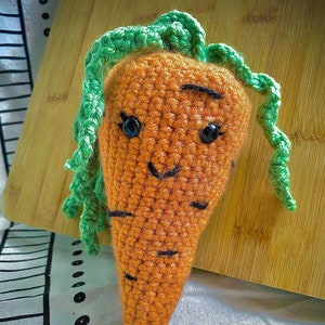 Crocheted Carrot Toy: Handmade Amigurumi Doll