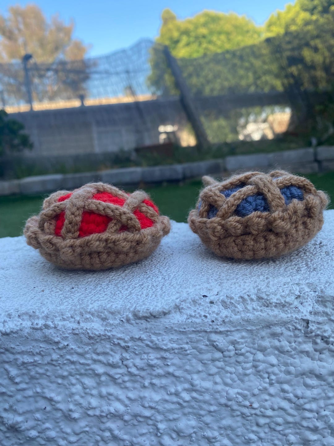 Mini Pie Keychain Crochet Mini Pie Keychain – Coin Pouch With Wristlet Strap (strawberry ...