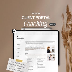 Notion Template Coaching Client Portal Course Planner Notion Planner Client Tracker CRM Client Collaboration Course Portal Notion Dashboard