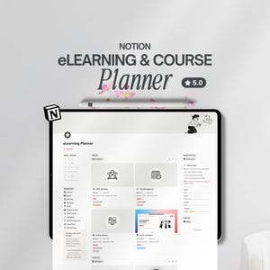 Modelo de Aprendizagem Notion: Rastreador de Cursos Online, Rastreador de Desenvolvimento Pessoal Tudo-em-Um, Rastreador de Podcasts, Planejador Diário, Planejador de Aprendizagem Online Notion