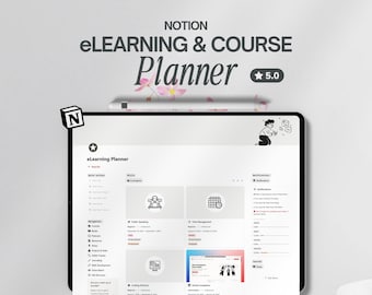 Learning Notion Template Online Course Tracker All-in-One Self Growth Tracker Podcast Tracker Daily Planner Notion Online Learning Planner