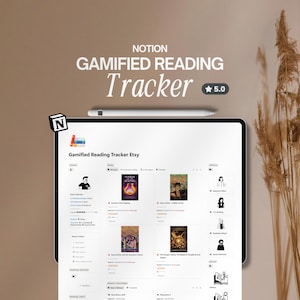Gamified Book Reading Tracker: Notion Template, Digital Book Journal