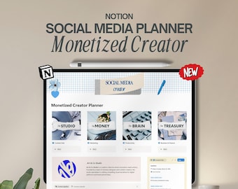 Social Media Content Planner Monetized Creator Content Creation Planner Notion Template