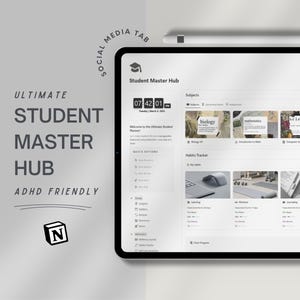 Notion Template Studenten-Masterplaner Study Hub Studenten-Inhaltsersteller-Kalender Studenten Habit-Tracker College-Wochenplaner Karriereplan
