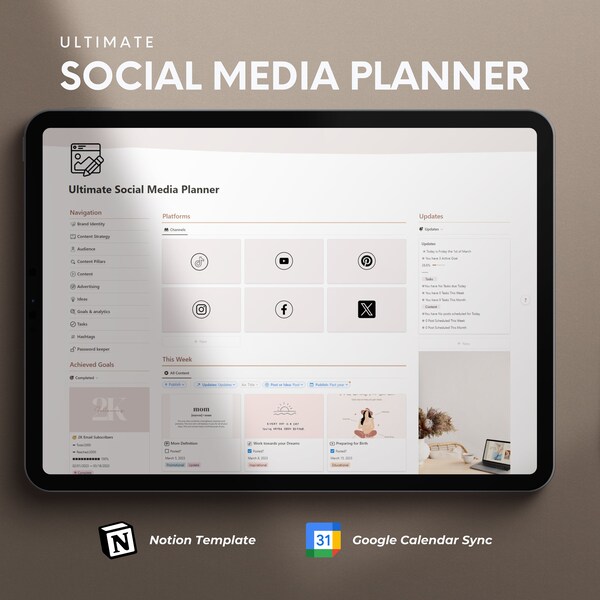 Content Creator Notion Template Etsy Content Creator Notion Template Etsy