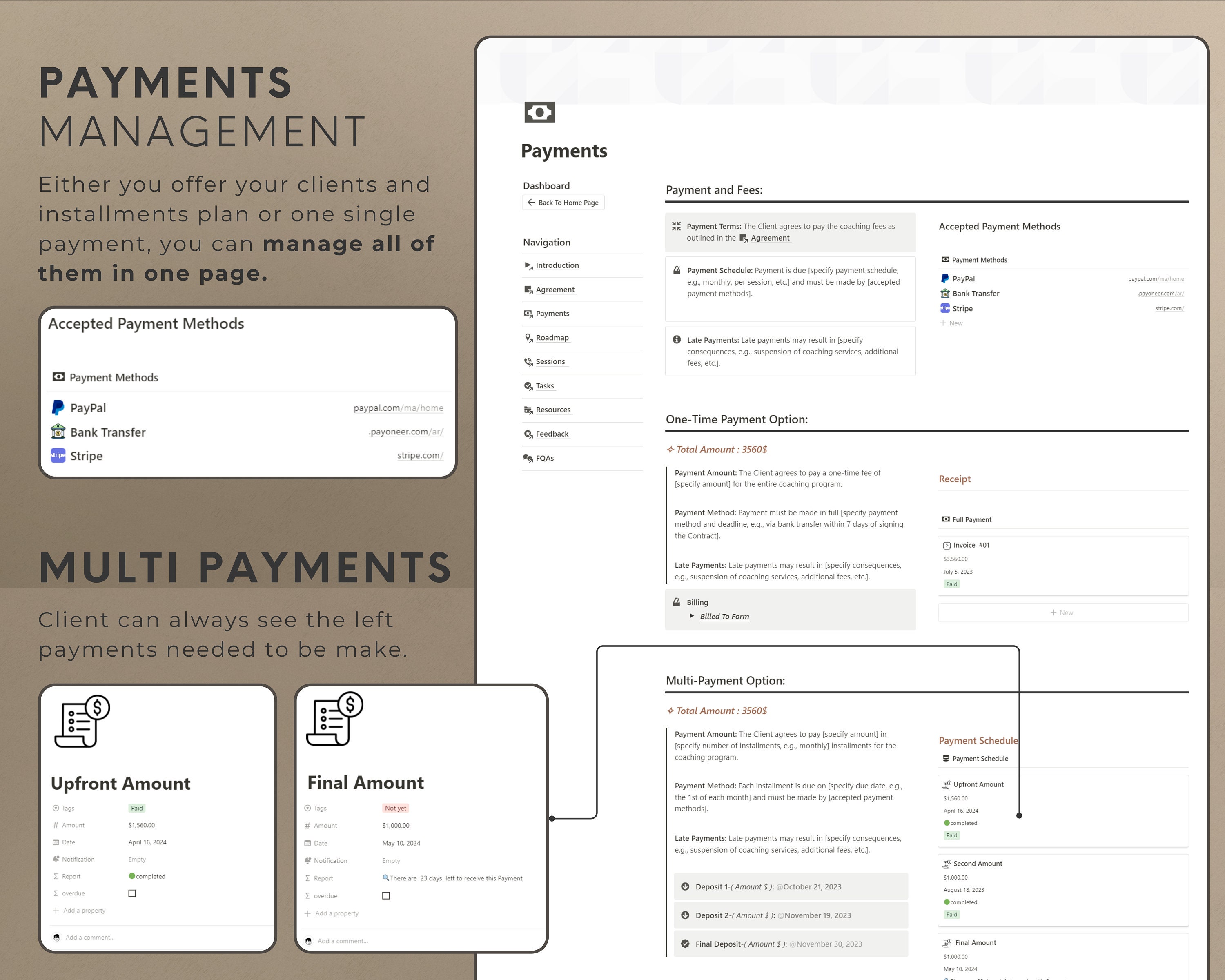Notion Template Coaching Client Portal Course Planner Notion Planner ...
