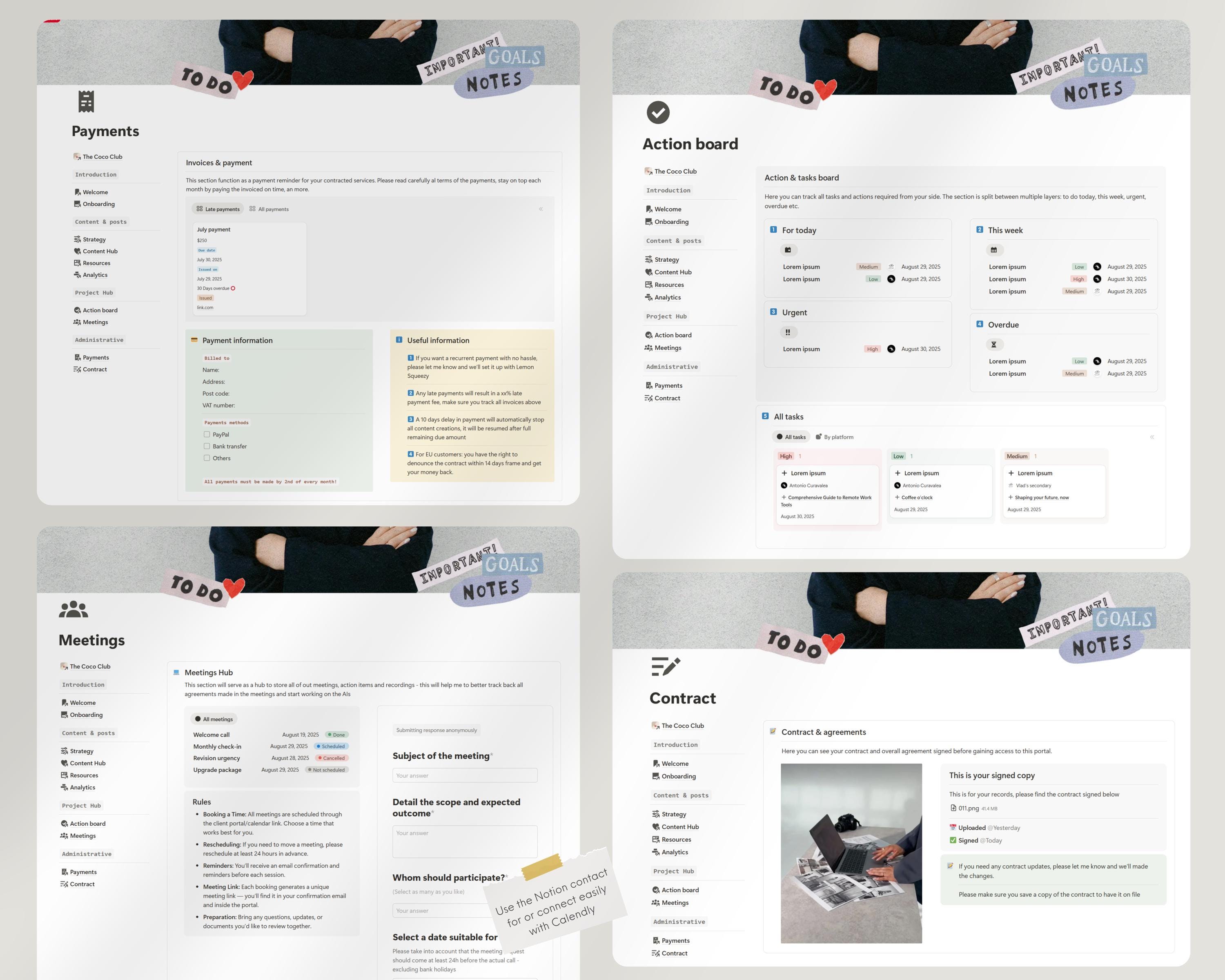 Notion Client Portal for Social Media Manager Notion Template Content ...