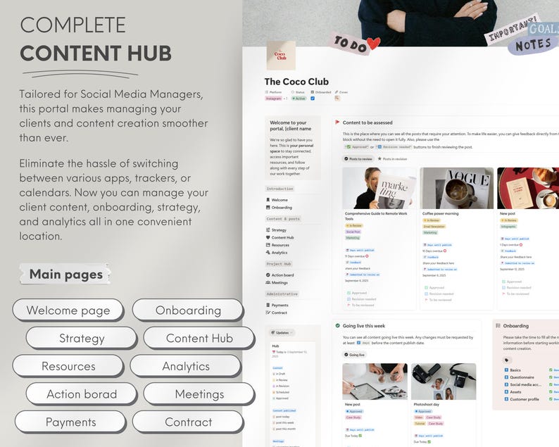 Notion Client Portal for Social Media Manager Notion Template Content ...