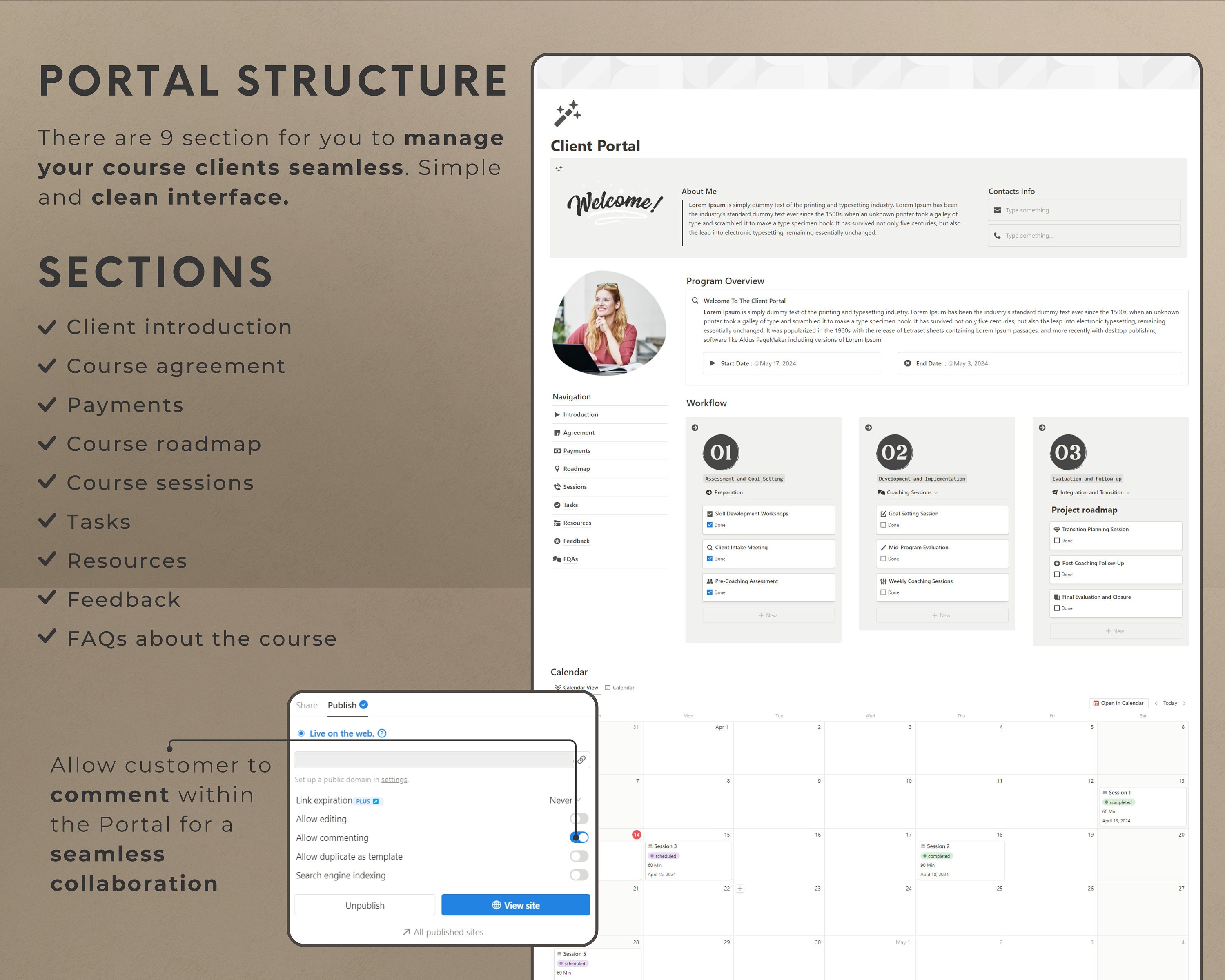 Notion Template Coaching Client Portal Course Planner Notion Planner ...